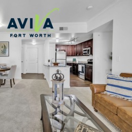 Go ahead, put your feet up. 🛋️
When your home is this welcoming, there's no reason to get off the couch.
#AvivaFortWorth #FortWorth #FortWorthTX #FortWorthActiveAdultLiving #FortWorthApartmentHomes #55PlusApartments #55PlusLiving #ActiveAdult #ActiveAdultApartments #ActiveAdultApartmentsFortWorth #InteriorDesign #LivingRoom #WelcomeHome Model kitchen at Aviva Fort Worth Apartments in Fort Worth, Texas, featuring wood grain floor paneling.